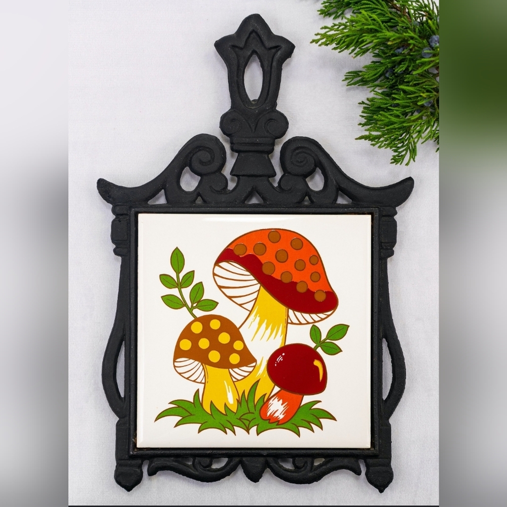 Vintage Merry Mushroom Trivet 1978 Sears Roebuck